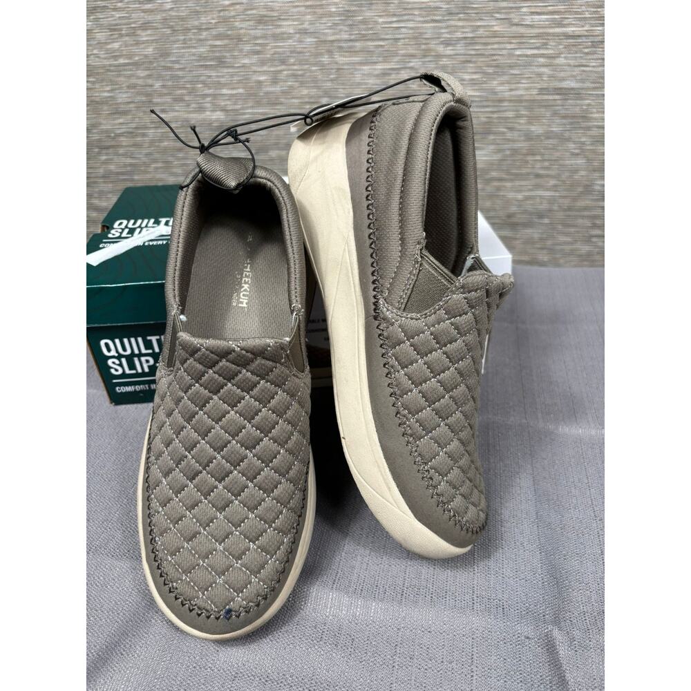 Staheekum Quilted Slip-On Sneakers Shoes Womens Size 8 Taupe Comfortable 1908433